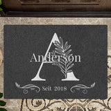 Familien Fußmatte 70x50cm mit Initialen und Jahreszahl personalisiert gefertigt von Love & Faith