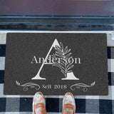 Familien Fußmatte 70x50cm mit Initialen und Jahreszahl personalisiert gefertigt von Love & Faith