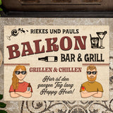 Bar und Grill Fußmatte 70x50cm mit witzigem Spruch personalisiert gefertigt von Love & Faith