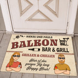 Bar und Grill Fußmatte 70x50cm mit witzigem Spruch personalisiert gefertigt von Love & Faith