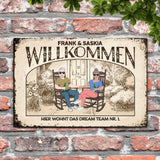Willkommen - Outdoor-Türschild