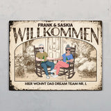 Willkommen - Outdoor-Türschild