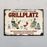 Familien Grillplatz - Outdoor-Türschild