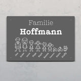 Strichmännchenfamilie - Eingangs-Türschild