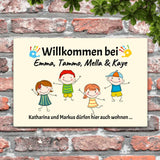 Willkommen bei - Eingangs-Türschild