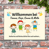 Willkommen bei - Eingangs-Türschild
