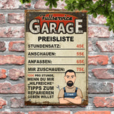 Meine Garagenregeln - Heimwerker-Türschild