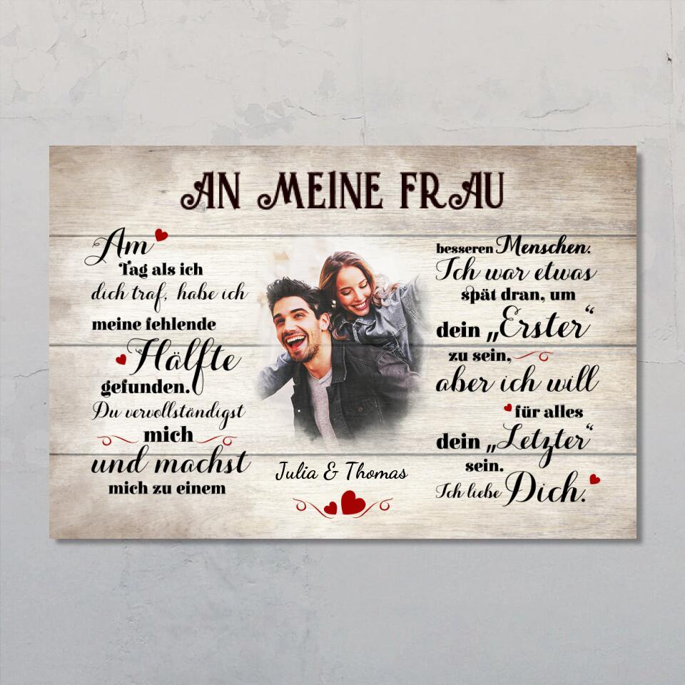 Love Faith Personalisierte Schiefertafel - Mit Foto, Namen & Spruch, 15x15cm