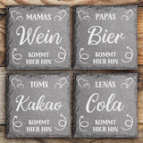 Getränke - Familien-Schieferuntersetzer