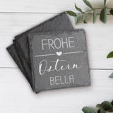 Frohe Ostern - Individuelle Schieferuntersetzer