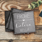 Frohe Ostern - Individuelle Schieferuntersetzer