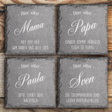 Zu Tisch - Familien-Schieferuntersetzer