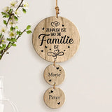 Personalisierte Eichen-Holzdeko mit 2 Namen  – Zuhause ist, wo die Familie ist Spruch mit Gravur von Love & Faith