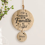 Personalisierte Eichen-Holzdeko mit Name  – Zuhause ist, wo die Familie ist Spruch mit Gravur von Love & Faith