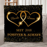 Goldene Herzen - Paar-Kissen