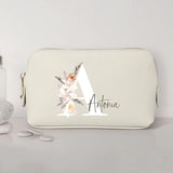 elfenbein PU Kosmetiktasche 0,75 Liter klein mit Initiale und Name personalisiert von Love & Faith