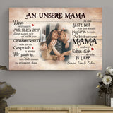 An unsere Mama - Eltern-Leinwand