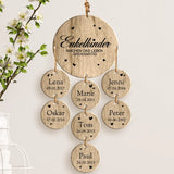 Personalisierte Holzdeko mit Namen und Geburtsdaten für 7 Enkelkinder – Geschenk für Oma und Opa mit Herz gefertigt von Love & Faith