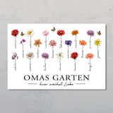 Hier wächst Liebe - Personalisiertes Poster mit Blumen für Oma und Mama