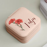 Rosa Schmucketui aus PU Leder mit Personalisierung - gefertigt von Love & Faith