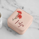 Rosa Schmucketui aus PU Leder mit Personalisierung - gefertigt von Love & Faith