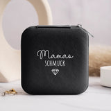 Schwarzes Schmucketui aus PU Leder mit Personalisierung - gefertigt von Love & Faith