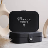 Schwarzes Schmucketui aus PU Leder mit Personalisierung - gefertigt von Love & Faith