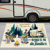 Camping Fußmatte 140x90cm mit Camping Spruch personalisiert gefertigt von Love & Faith