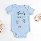 hellblau kurzarm Babybody personalisierbar mit Namen - gefertigt con Love & Faith