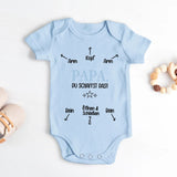 hellblau kurzarm Babybody personalisierbar mit Namen - gefertigt con Love & Faith