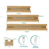 LED Aufsteller Größenvergleich mit Holzsockel mit bis zu 15 Geburtsblumen und Namen personalisieren von Love & Faith