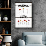 Leinwand "Erst Mama, Jetzt Oma" mit Blumen und Kindernamen personalisiert von Love & Faith