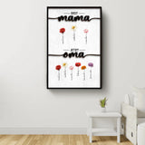 Leinwand "Erst Mama, Jetzt Oma" mit Blumen und Kindernamen personalisiert von Love & Faith
