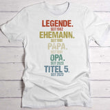 weißes T-Shirt für Männer mit persönlichem Aufdruck Legende, Ehemann, Papa individuelles Vatertagsgeschenk von Love & Faith
