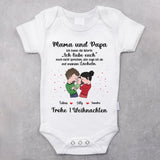 weißer kurzarm Babybody personalisierbar mit Namen - gefertigt con Love & Faith