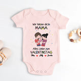 rosa kurzarm Babybody personalisierbar mit Namen - gefertigt con Love & Faith