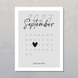 Unser Tag - Personalisiertes Poster für Paare im Kalender Design zum Jahrestag