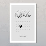 Unser Tag - Personalisiertes Poster für Paare im Kalender Design zum Jahrestag
