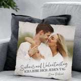 Jeden Tag - Personalisiertes Kissen für Paare zum Valentinstag mit Foto