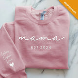 rosa Pullover personalisierbar Mama Slogan mit Kindernamen - gefertigt von Love & Faith