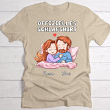 Offizielles Schlafshirt in beige Geschenk für Paare mit personalisierter Illustration von Love & Faith