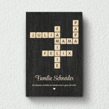 Scrabble - Personalisiertes Familienposter mit Namen im Scrabble-Design