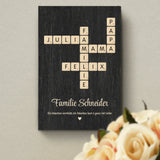 Scrabble - Personalisiertes Familienposter mit Namen im Scrabble-Design