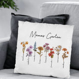 Mamas Garten - Personalisiertes Kissen für Mama und Oma mit Geburtsblumen