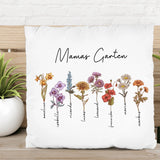 Mamas Garten - Personalisiertes Kissen für Mama und Oma mit Geburtsblumen