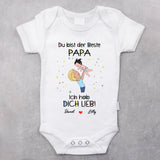 weißer kurzarm Babybody personalisierbar mit Namen - gefertigt con Love & Faith