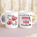 Weiße Tasse mit personalisiertem Spruch und Namen – individuelle Geschenkidee von Love & Faith