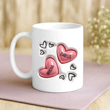 Weiße Tasse mit personalisiertem Spruch und Namen – individuelle Geschenkidee von Love & Faith