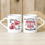 Weiße Tasse mit Herzhenkel und personalisiertem Namen – romantische Geschenkidee von Love & Faith