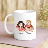 Weiße Tasse mit personalisiertem Spruch und Namen – individuelle Geschenkidee von Love & Faith